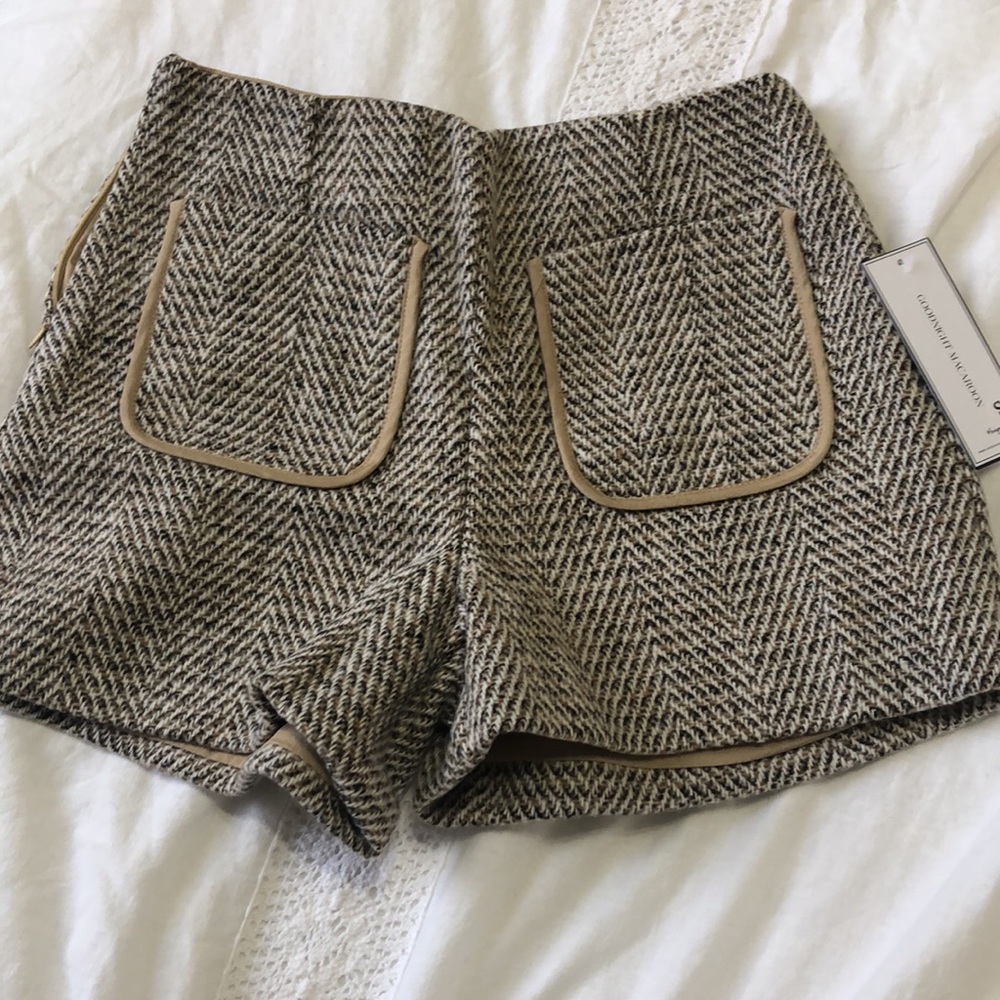 Goodnight Macaroon Herringbone Tweed Shorts